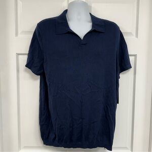 NWT Christian Lacroix Polo Sweater Cashmere Silk Cotton Blend Mens XL Blue Lux